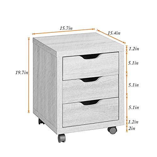 image for DlandHome Storage Cabinet, Vertical Lateral File Cabinet W/ 3 Drawers 