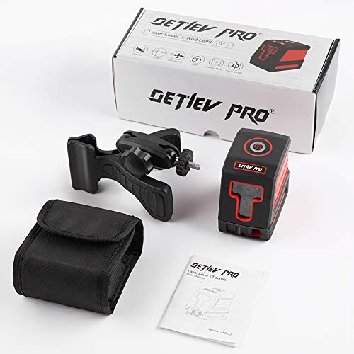 DETLEV PRO Self-Leveling Laser Level 50 Feet Cross Line Laser Switchable Horizontal, Vertical level 3 Mode Include Rotatable 360 Degree Flexible Mount Base and Carrying Pouch