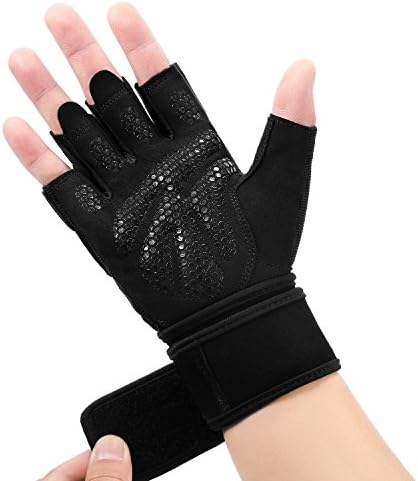 BeaceGlove Mens Workout Gym Gloves with Wrist Wrap Support, Full Padded Palm Protection & Anti-Slip Weight Lifting Gloves for Exercise Training Fitness and Bodybuilding