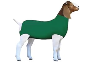 FUZIDDN Spandex Goat Tube for Show Goats - Show Livestock Supplies: Goat Covers & Blankets Rich in Color (Dark Green,Medium)