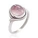Women's 925 Sterling Silver Rose Quartz Oval Gemstone Vintage Ring, Size 8