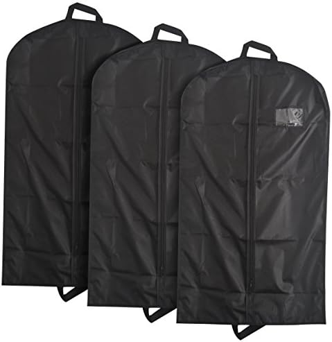 3 x Gusseted Polyester Garment Bag, Breathable Suit Carrier Covers Bag for Traveling and Closet Organization - 44" x 23" x 4"(Gusseted)