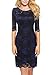 Tuliplazza Women's Crew Floral Lace Sheath Pencil Cocktail Prom Party Midi Dress