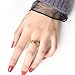 Fly.Dream Fashion Luxury Shine Celebrity Ring Classic Red and Green Bar Titanium Steel Ring (Silver, 9)