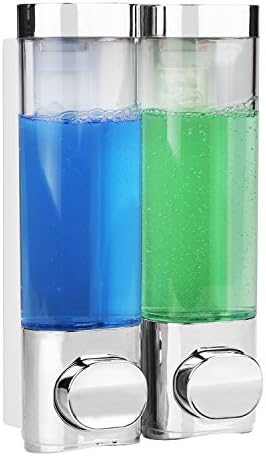 Bulletsky 2 Chamber Dispenser Shower Dispensers Wall Mount Chrome for Soap Conditioner Shower Gel and more Liquids