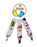 Little Busy Baby Pacifier Clips, Great Baby Shower Gift for Newborns, Soothe Binky Holder