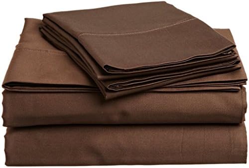 Mattress Homes By 4 PCs Toddler Bed Sheet Set 650-Thread-Count Chocolate Solid Egyptian Cotton {1XFitted sheet 28X52+8 Inch Pocket Depth Depth,1XFlat Sheet 50X45 Inch and 2XPillowcover 20X30 Inch}