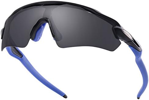 WHEEL UP 5 Lens Polarized UV400 Bicycle Sunglasses MTB Outdoor Sport Bike Glasses (Blue)