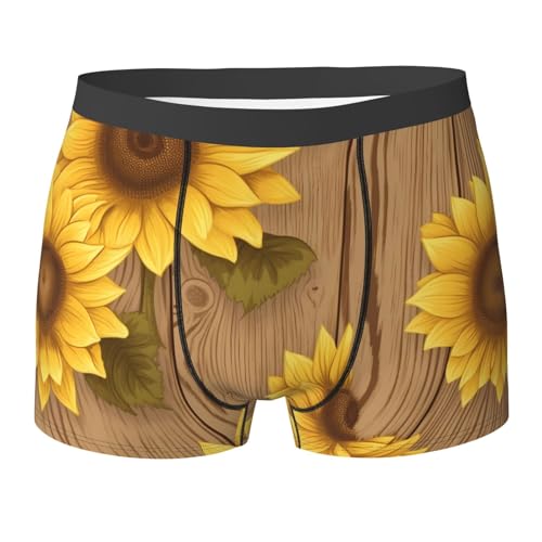 SYHEART Sunflower Printed Print Men'S Boxer Briefs With Elastic Comfort Fit Design For All-Day Wear