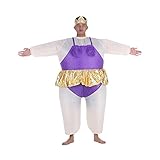 Halloween Costume Inflatable Ballet Ballerina Cosplay Funny Fancy Dress Blow Up Suit Pink Purple (Onesize, Purple)