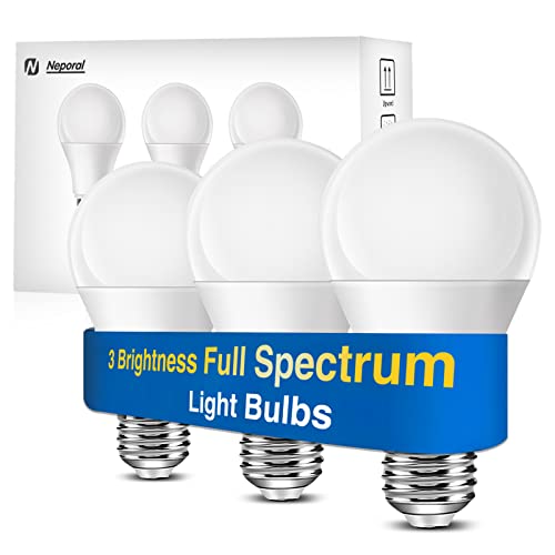 Neporal Full Spectrum Light Bulb 3 Brightness Cool White Happy Light