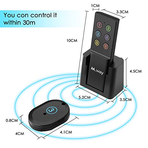 M WAY Key Finder, Wireless RF Item Locator Key Tracker Anti-Lost Alarm Keychain, 1 RF Transmitter and 6 Receivers for Key Purse Pet Cell Phone Luggage, Small Things Number Version