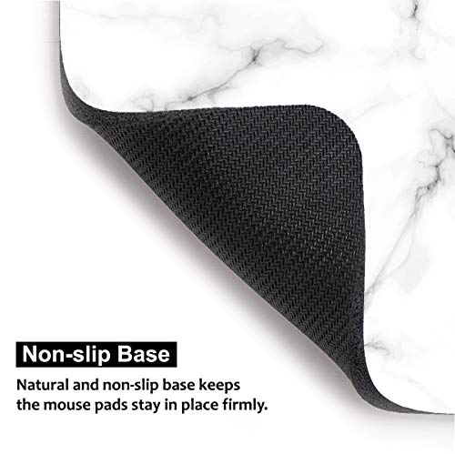AUDIMI Mouse Pad White Marble Cute Rectangle Mouse Mat Anti-Slip Base for PC Office Working Gaming - Thumbnail 2