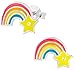 Hypoallergenic Sterling Silver Little Rainbow with Star Stud Earrings for Kids (Nickel Free)