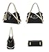 Soft Leather Purse Large Handbag Women Tote Hobo Handbags Shoulder Bag Top handle Satchel (Black Golden)