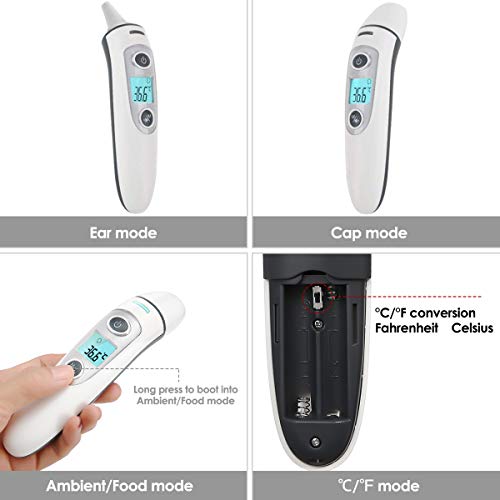 LIUMY Medical Forehead and Ear, Baby Thermometer, 5-in-1 Digital Infrared Thermometer for Fever, Suitable for Infant, Children, Adults, Elders with Fever Indicator - Thumbnail 6