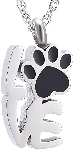 wonderful jewerly Stainless Steel Dog Paw Print Urn Pendant Necklace Cremation Jewelry