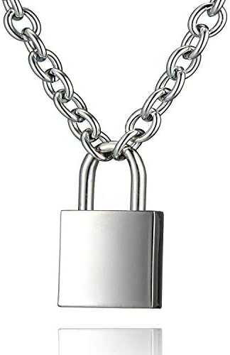 Stainless Steel Chain,Punk Padlock Necklace,Key Padlock Pendant