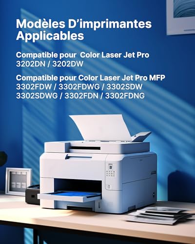 219A 219X W2190A 3302FDW Toner Compatible for HP 219A 219X for Color LaserJet Pro MFP 3302FDWG 3302FDW 3302SDW 3302FDN 3302FDN 3302SDWG 3202DN (Black Cyan Yellow Magenta, No Chip)