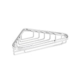 Croydex QA100941YW Medium Corner Soap Dish, Chrome