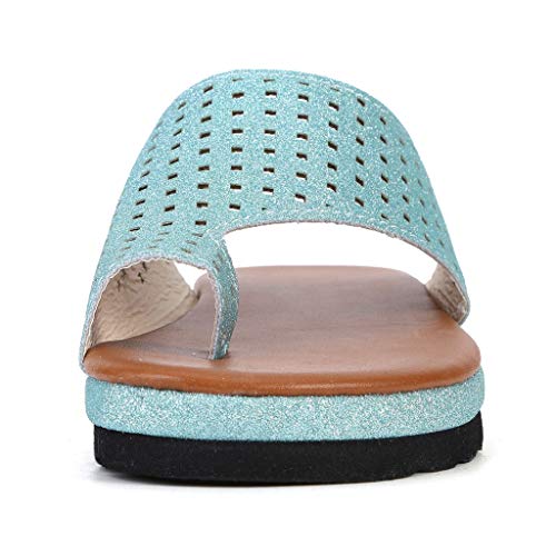Walking Shoes,Londony❀ Womens Open Toe Gladiator Flat Sandals Slingback Ankle Strap Casual Beach Roman Summer Shoes Light Blue