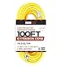 100 Foot Lighted Outdoor Extension Cord - 14/3 SJTW Heavy Duty Yellow Extension Cable with 3 Prong Grounded Plug for Safety - Great for Garden and Major Appliances