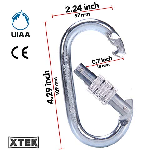 Climbing Carabiner UIAA CE Rated 25kN/5620LB Heavy Duty Twist