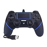 Buwico USB Wired Game Controller For Sony PlayStation 4 Joystick Gamepad Controller (Black+blue)
