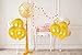 Pack of 100 Gold Birthday or Bachelorette Party Balloons with Ribbons Metallic Golden Decorations for Baby Shower or Wedding Arch Latex Supplies