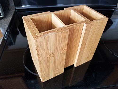 Bamboo Expandable Utensil Cookware Kitchen Tool Holder | Natural Spatula Spoon Caddy | Counter Stove Top Organizer by SplashSoup