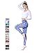 FINEMORE Women Girl High Waist Printed Yoga Pants Stretchy Pilates Workout Sport Yoga Leggings Regular Plus Size