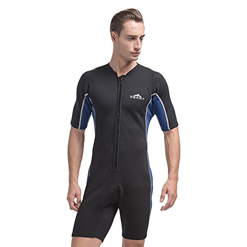 Unisex Short Sleeve 2MM Neoprene Wetsuit Men For Surfing One piece Triathlon Scuba Diving Spearfishing Wetsuit women Surfing (1032 Men, L)