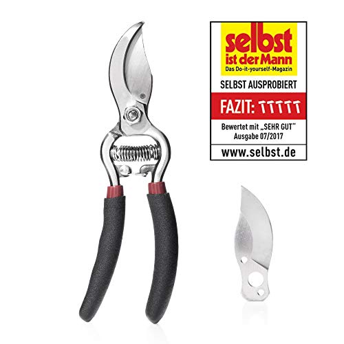 S. Kunde & Sohn Germany â die leichteste geschmiedete Gartenschere SKS6 Tradition + 1 Ersatzklinge GRATIS â ergonomisches Design â Bypass â Rosen-Rebschere â â
20mm â kompl. beschichtet, rostfrei – Bild 3