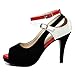 getmorebeauty Women's Snake Stripe Ankle Straps Dress Heeled Sandals (US 10, Red Belt)