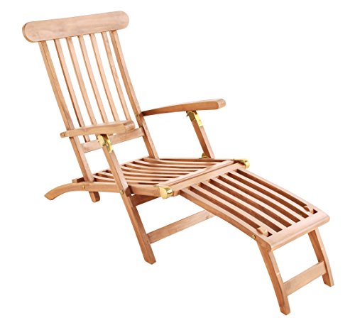 SAM Gartenliege Puccon, 5-Fach verstellbare Sonnenliege, Teakholz massiv, Liegestuhl klappbar, Deckchair/Holzliege ideal für Balkon, Terrasse und Garten – Bild 5
