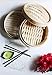 i-PLAYLOFT Premium Handmade Two Tier Bamboo Steamer Basket - Extra Depth - 10 Inch - Dim Sum Dumpling & Bao Bun Chinese Food Steamers - Asian Cooking Tools Set With Chopsticks & Sauce Plate
