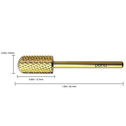 Pana Brand Professional GOLD C (COARSE)Smooth Round Top Large Dome Top Barrel Carbide Bit 3/32" Shank Size
