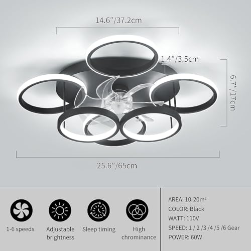 ANZHUANG Ventilateur Plafond avec lumiere, plafonnier à intensité variable 66 W avec ventilateur, avec télécommande et minuterie APP Lampe de ventilateur silencieux, pour salon chambre chambre