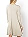 Zero City Womens Casual Pockets Plain Flowy Simple Swing T-Shirt Loose Dress, 08beige, X-Large