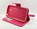 Galaxy Wireless LG Optimus L90 Case, Magnetic Closure Leather Flip Wallet Case with 2 Card Slots, Cash Compartment and Detachable Wrist Strap for LG Optimus L90 Wallet Case (Hot Pink Wallet)