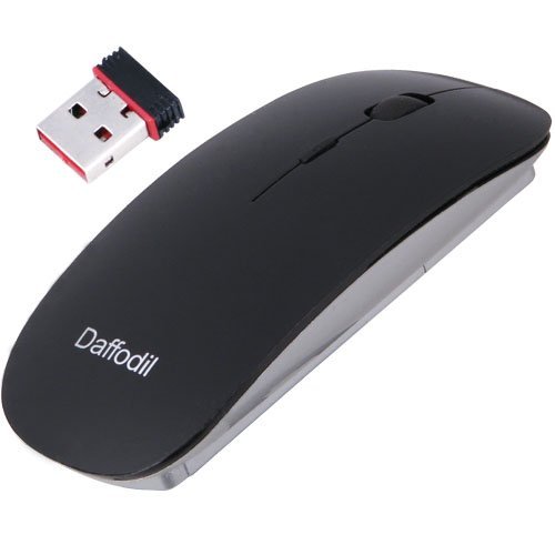 Daffodil WMS500 Wireless Optical Mouse 2.4GHz - Cordless 3 Button PC Mouse with Scrollwheel and Adjustable Sensitivity (MAX DPI: 1600) - For Laptop / Netbook / Desktop Computers - Supported by: Microsoft Windows (7 / XP / Vista) and Apple MAC (OS X +) - B - Thumbnail 4