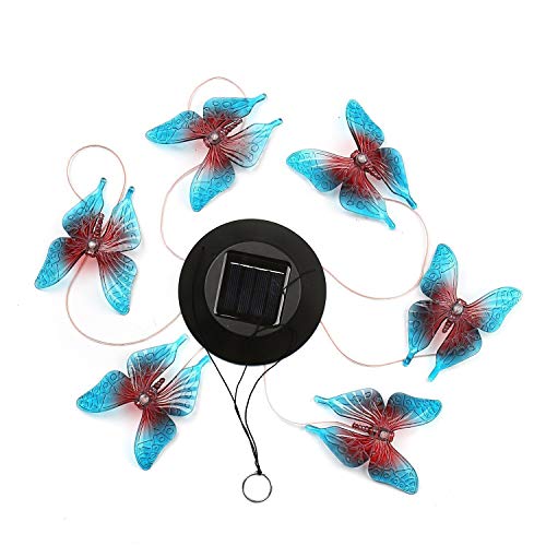 AVEKI Solar Wind Chimes Outdoor, Color-Changing Solar Mobile Wind Chime Waterproof Solar Powered LED Hanging Lamp for Outdoor Garden Festival Decoration (Butterfly) - Thumbnail 6