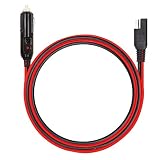 MOTOPOWER MP68996A 5FT 12V Cigarette Lighter Plug to SAE Quick Release Adapter Extension Charging Cable with Fuse and LED Light