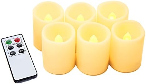 Flameless  Candles with Remote ,Flickering LED Tea Light Candles for Christmas  Decoration -Unscented Flameless Votive Candles With Timer. Battery Included, 6 Pack
