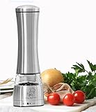 Salt &amp; Pepper Grinder Set Premium Stainless Steel Adjustable Manual Ceramic Rotor Pepper or Salt Mill Strong Ceramic Grinder Mechanism ()