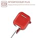 TNSO Compatible for AirPods Case Protective Silicone Cover and Skin for AirPods Charging Case-Redthumb 3
