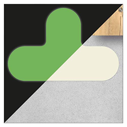 Self Adhesive Floor Marking T-Piece/T Shape, 180 x 120 mm / Schenkel 60 mm / Nachleuchtend Grün, Glow in the Dark Green, 20