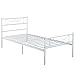 Bed Frame Twin Size, Yanni Easy Set-up Premium Metal Platform Mattress Foundation / Box Spring Replacement with Headboard and Footboard, Under-bed Storage, Enhanced Sturdy Slats(White)