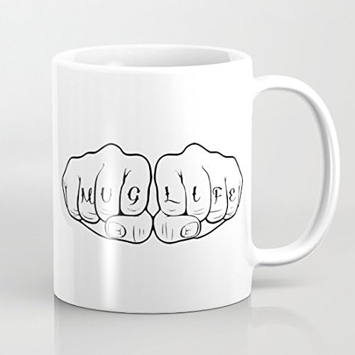 Buangbo Mug Life Thug Life Ceramic White Coffee Mug Customizable Gift 11 Oz