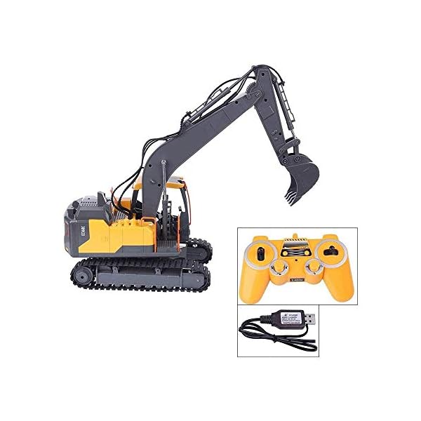 LKNJLL Fernbedienung Bagger Spielzeug-LKW, 1/16 Scale RC Bagger Baufahrzeuge for Jungen, Mädchen, Kinder RC Traktor mit…